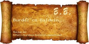 Burdács Baldvin névjegykártya